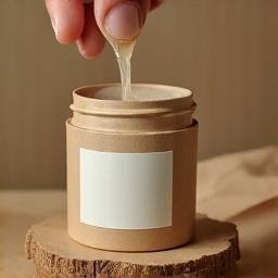 Image showing a finished product being placed into minimal, eco-friendly packaging