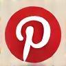 Pinterest logo in a theme matching the website palette